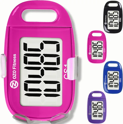 Vista 10 de Clip-on 3D Pedometer for Walking Steps Counter with Lanyard, Simple Exercise Tracker for Women and Seniors with Large Accurate Digital Display