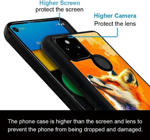 Vista 556 de Compatible con Google Pixel 4A 5G Mobile Case Creative Acrylic Panel trasero Silicona Protección Grip especialmente diseñado para Google Pixel 4A 5G