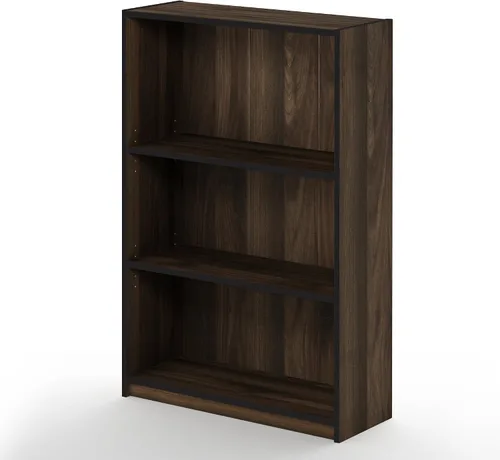 Vista 28 de Furinno Gruen - Estantería pequeña de 2 niveles, estantería con estante abierto y armario de almacenamiento de puertas, 9.3 x 21.8 x 27 pulgadas