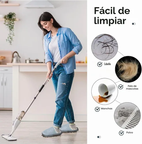 Vista 5 de Jecery 2 pares de pantuflas de microfibra para limpieza de suelos de chenilla, limpiadores de tabla base, herramientas de limpieza para el hogar