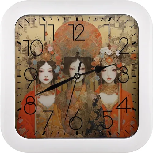 Vista 27 de 10" Square Modern Wall Clock,Animal Cockerel Print Kitchen Clocks Wall Battery Operated,Silent Non Ticking Unique Funny Cute Wall Clock for Living