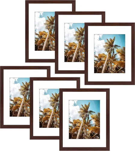 Vista 24 de Frametory, Marco de fotos de 11 x 14 pulgadas con paspartú para fotos de 8 x 10 pulgadas, moldeado ancho de vidrio de alta definición, accesorios