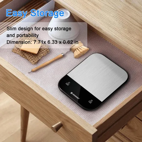 Vista 6 de UNIWEIGH - Básculas de alimentos para cocina, gramos y onzas, 11 libras Digital Scale for Food Weight,Baking,Cooking,Small Kitchen Scales with 7