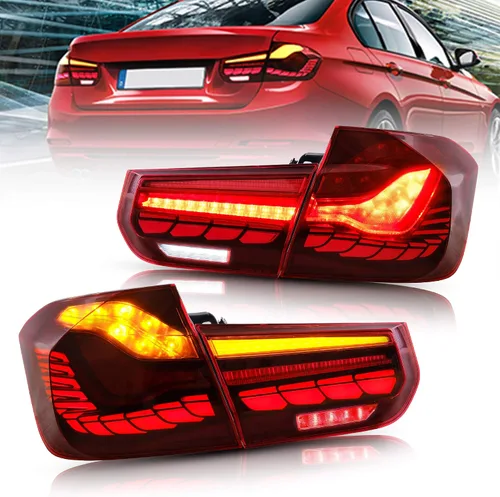 Vista 9 de VLAND Luces traseras LED compatibles con BMW Serie 3 BMW F30 F35 F80 320i 328i 328D 335i M3 6ª generación sedán 13-18 con intermitentes ámbar