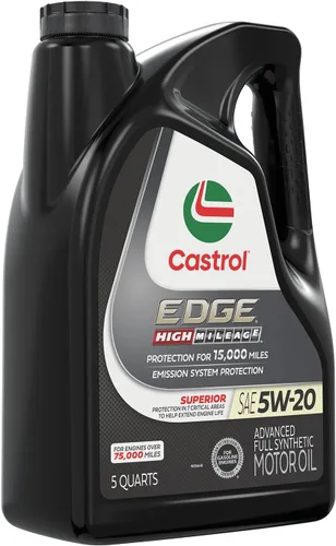 Vista 3 de Castrol EDGE High Mileage 5W-20 Aceite de motor sintético avanzado completo, 5 cuartos de galón