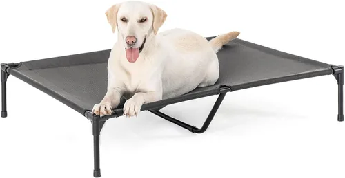 Vista 12 de Garnpet Cama elevada para perros pequeños, cuna elevada para perros que se adapta a hasta 150 libras, catres resistentes para mascotas con malla