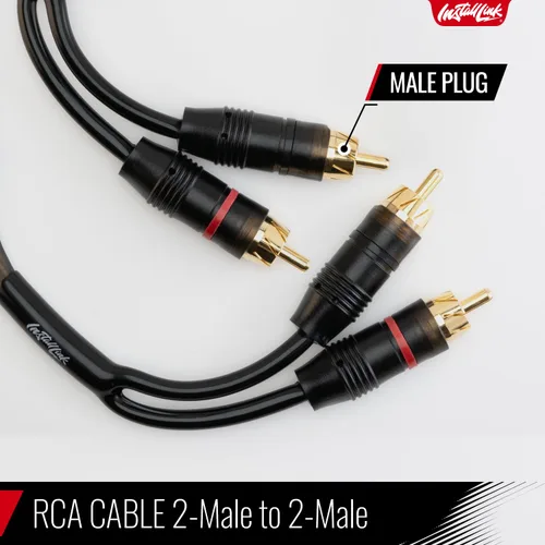 Vista 2 de Install Link Cable de audio RCA para subwoofer o cable estéreo, 2 canales, 12 pies