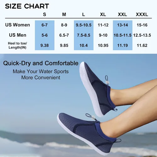 Vista 2 de XIHALOOK Zapatos acuáticos para mujeres y hombres, secado rápido, con cordón, para playa, natación, piscina, surf, deportes acuáticos