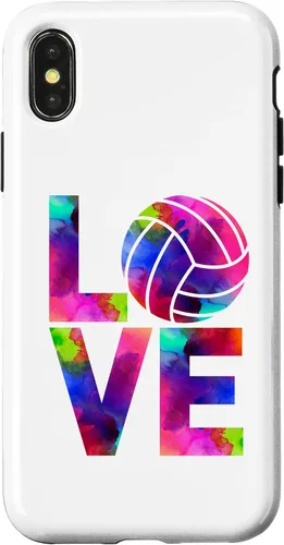Vista 5 de Funda para iPhone 11 Pro Max Love Volleyball Watercolor Girl Team Tournament Retro Vibe