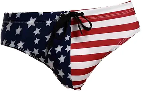 Vista 4 de Traje de baño de playa con estrellas y bandera de Estados Unidos para hombre