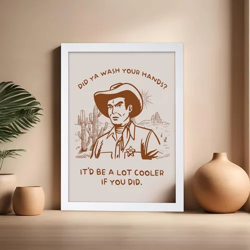 Vista 140 de Poster Master Póster de You've Yeed Your Last Haw - Impresión retro de vaquero marrón - Arte occidental - Arte moderno - Arte del salvaje oeste