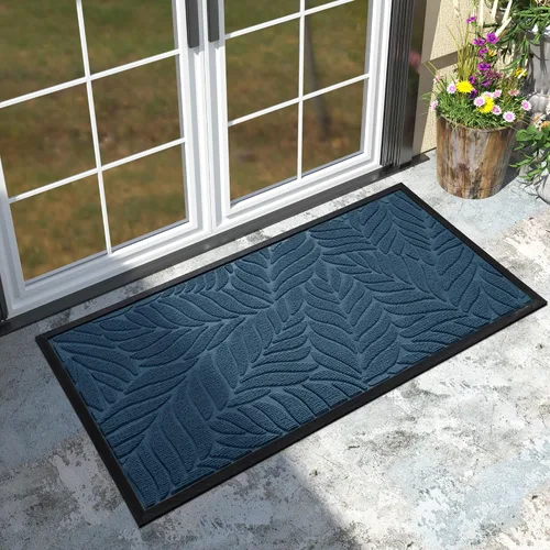 Vista 19 de Yimobra Tapete para puerta delantera para interiores y exteriores, 29.5 x 17 pulgadas, impermeable, para todas las estaciones, para entrada