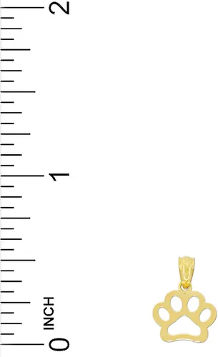 Vista 3 de CA CHARMAMERICA Colgante de pata de perro de oro Oro amarillo macizo de 10 quilates Joyas de pata de perro