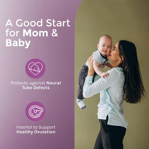 Vista 4 de MedFertil Soporte de fertilidad, vitaminas prenatales con hierro, mio-inositol, ácido fólico, yodo, biotina y vitaminas B, 30 tabletas