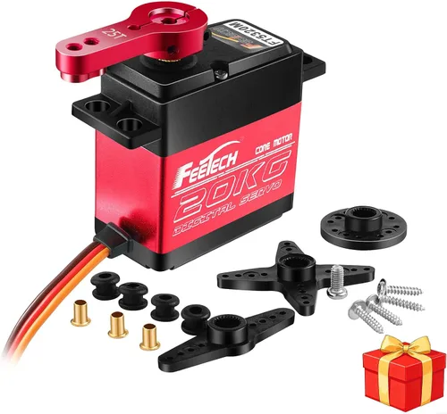 Vista 7 de FEETECH Servo motor de 44.1 lbs 7.4 V de alto voltaje impermeable de alto par RC servo servo de metal completo servo digital, caja de aluminio