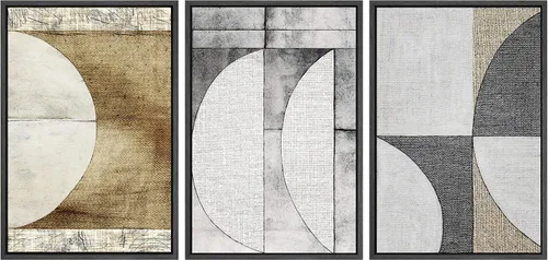 Vista 14 de SIGNWIN Framed Canvas Print Wall Art Set Duotone Pastel Grunge Polygons Abstract Geometric Illustrations Minimalism Modern Art Decorative Boho for