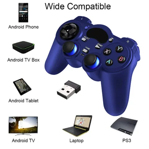 Vista 4 de USB Wireless Gaming Controller Gamepad for PCLaptop Computer(Windows XP7810) & PS3 & Android & Steam (Blue)