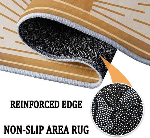 Vista 7 de Bath Mat Round Rug 2 ft, Boho Sun Line Mandala Washable Circular Rugs, Non Slip Absorbent Beige Circle Area Carpet for Kitchen Living Room Bedroom