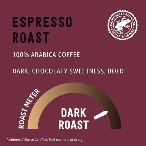 Vista 3 de Marca Amazon - Cápsulas de café tostado espresso Happy Belly (tostado oscuro), compatibles con cafetera K-Cup