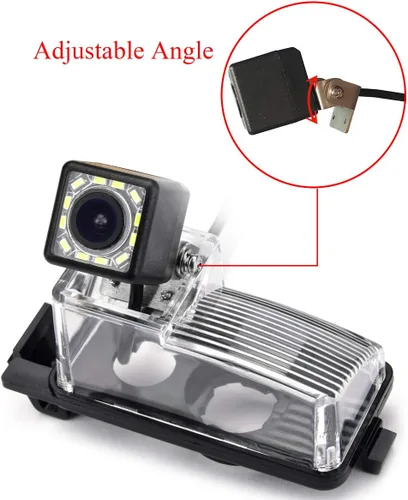 Vista 3 de Cámara de visión trasera de coche de ángulo ajustable de 12 LED para Nissan Tiida/Versa Hatchback/Grand Livina/Pulsar/Fairlady Z y cámara