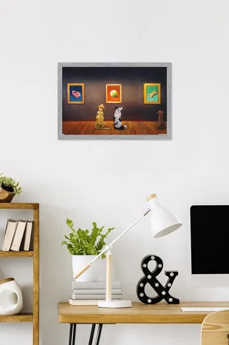 Vista 52 de Trends International Lucia Heffernan Art - Póster de pared de museo del perro, 22.375 x 34 pulgadas, versión enmarcada en negro Versión con marco