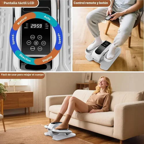 Vista 5 de Under Desk Elliptical Exercise Machine, Elliptical Leg Exerciser as Seen on TV, 12 Speeds Leg Exerciser While Sitting for Seniors, Electric Seated