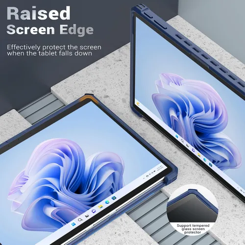 Vista 4 de MoKo - Funda resistente todo en uno para Microsoft Surface Pro 12th 2026, Surface Pro 11/10/9 de 13 pulgadas, con funda protectora con soporte, Azul