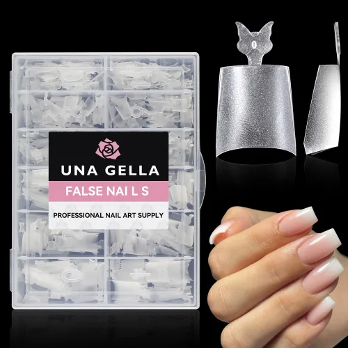 Vista 19 de UNA GELLA Puntas de uñas de gel de almendra cortas: 504 puntas de uñas