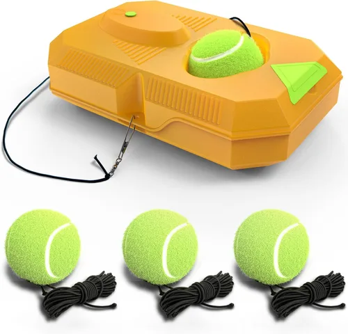 Vista 10 de Tennis Trainer Rebound Ball with 3 String Balls, Portable Tennis Training Tool Suitable for Beginners Sport Exercise-Blue