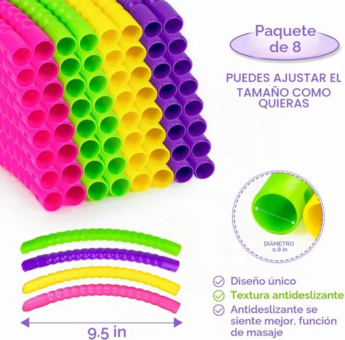 Vista 2 de Aro de ejercicio para niños, ajustable, desmontable, peso y tamaño, aro de plástico para actividades al aire libre, gimnasio, aula, escuela