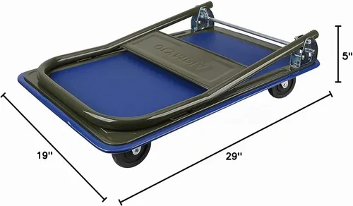 Vista 6 de Olympia Tools - Carretilla de mano plegable con plataforma de 300 libras de capacidad, camión de plataforma resistente con ruedas giratorias de 360°