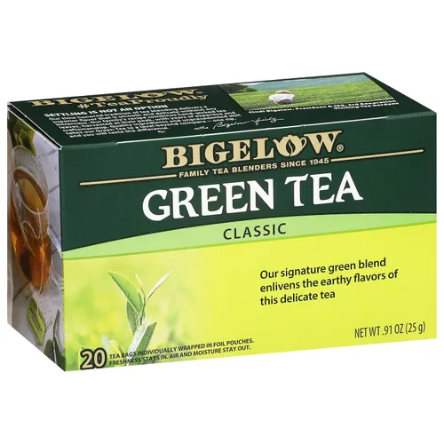 Vista 17 de Bigelow Té verde con melocotón, cajas de 20 unidades (paquete de 6) Té con cafeína con té verde y menta, 120 bolsas de té en total