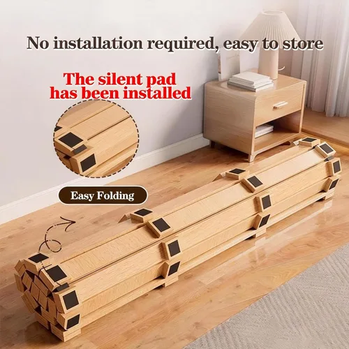 Vista 2 de Base de cama japonesa plegable con listones para piso, plataforma de piso de madera, tatami para invitados