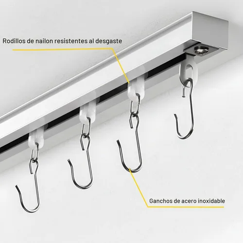 Vista 3 de TEAKMAMA - Ganchos de cortina de acero inoxidable, 10