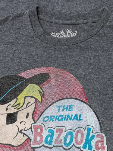 Vista 2 de Tee Luv Bazooka Joe Bubble Gum Camiseta - Retro Topps Candy, jaspeado grafito