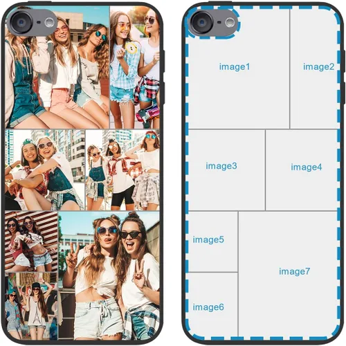 Vista 9 de Funda de teléfono personalizada para iPod Touch 5/6/7, funda personalizada de fotos de collage de múltiples imágenes, resistente a los arañazos, a