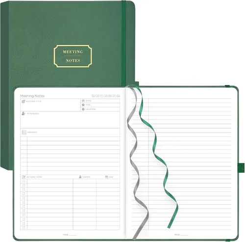 Vista 19 de EMSHOI Cuaderno de Reuniones para Trabajo con Pestañas Adhesivas - 240 Páginas, Planificador de Proyectos Tamaño A4, Organizador de Agenda/Actas