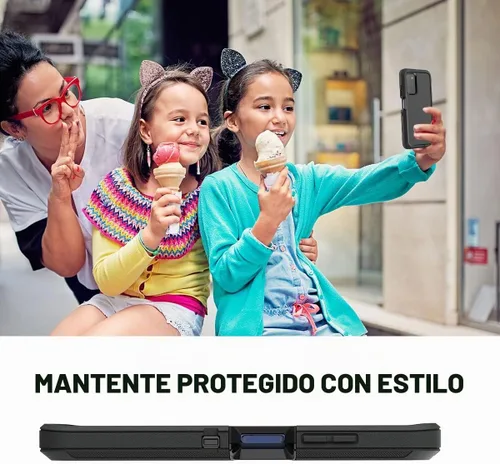 Vista 6 de AICase Funda para Galaxy A03S, resistente protección contra caídas, cuerpo completo, resistente a prueba de golpes y polvo, 3 capas, protección Negro