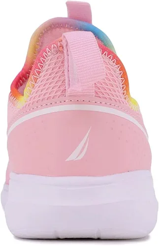Vista 3 de Nautica Tenis deportivos sin cordones para niñas jóvenes, elegantes zapatos para correr y tenis para niños pequeños y grandes