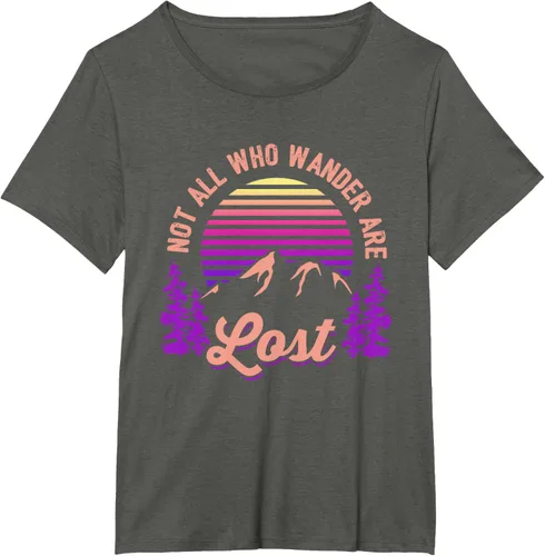 Vista 93 de Not All Who Wander Are Lost Vintage Mountains - Camiseta de senderismo, Negro, S
