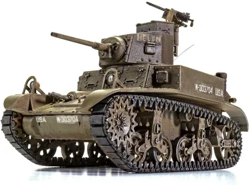 Vista 4 de Airfix British M3 Stuart Honey 1:35 WWII Militar Tanque Armadura de Plástico Modelo Kit A1358