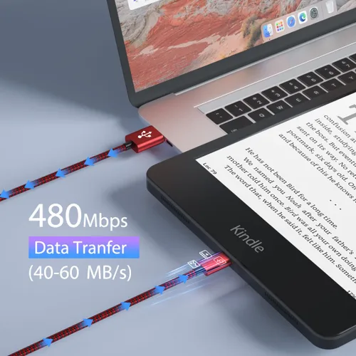 Vista 8 de Cable de carga USB C para Amazon Fire HD 10 de 9ª a 11ª generación 2019 2021, HD 8 2020 2024 Gen HD7 2022 Tablet Kids Pro Edition, cable de carga