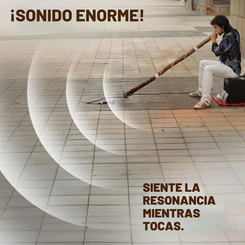 Vista 5 de Didgeridoo manual moderno, con boquilla para tocar fácilmente.