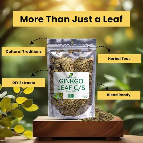 Vista 4 de Herb To Body Hoja de ginkgo cortada y tamizada: 4 onzas, hojas de té de ginkgo biloba silvestre, hojas de ginko biloba para infusiones y extractos