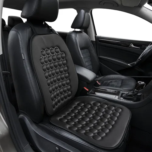 Vista 2 de FREMONT AUTO Funda de asiento de automóvil transpirable, fabricada con poliéster de alta calidad y cojín de burbujas con imán de masaje, ajustable