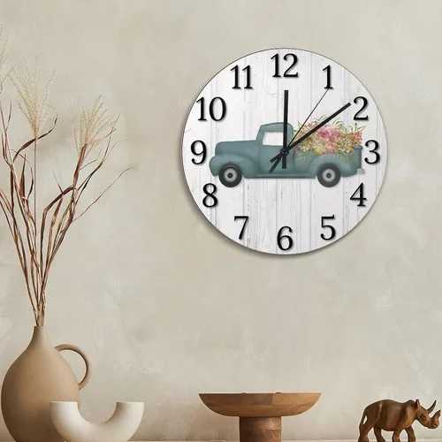 Vista 85 de Reloj de pared de guitarra acústica con aspecto de madera natural, reloj de madera rústico y elegante, 10 silenciosos, sin tictac, de cuarzo