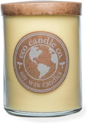 Vista 103 de ECO CANDLE CO. Vela reciclada, té negro y miel, 6 oz. - Aromas de té picante, nuez moscada, miel y naranja - 100% cera de soja, sin plomo, etiqueta