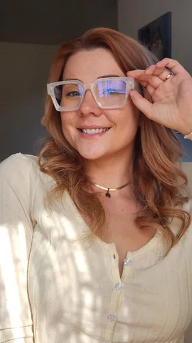 Vista 4 de VISOONE Rectángulo TR90 UV400 - Gafas antirreflejos para computadora Alyssum Blanco