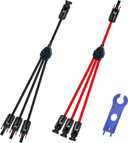 Vista 11 de Conector solar Y, cable paralelo de rama en Y, adaptador de conector solar 1 a 2 macho hembra, 10AWG 45A impermeable IP68 40CM cable, para paneles
