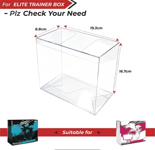 Vista 3 de Heetobcos Funda protectora ETB de plástico PET – 0.020 in transparente Elite Trainer Box Protector – Funda ETB compatible con cajas Elite Trainer